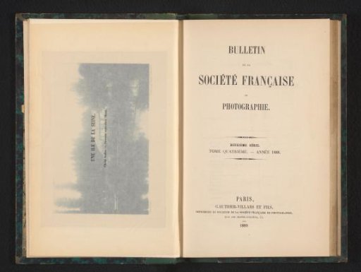 Bulletin of the French Society of Photography. Second Series. Volume Four - Year 1888