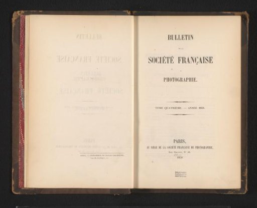 Bulletin de la Société française de photographie 1858