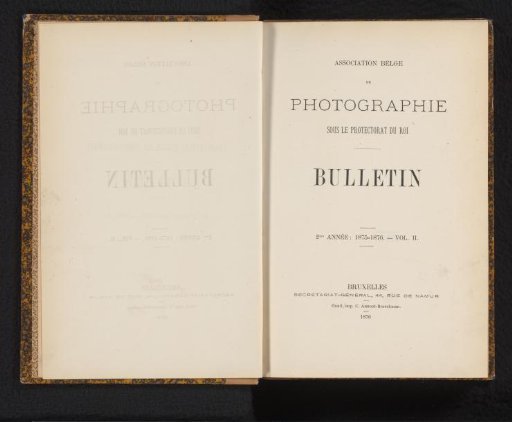 Association belge de photographie bulletin, 2nd year: 1875-1876