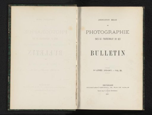 Association belge de photographie bulletin, 3rd year: 1876-1877