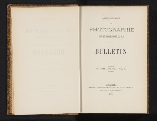 Association belge de photographie bulletin, 5th year: 1878-1879