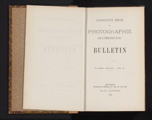Belgian Association of Photography Bulletin, 6th Year: 1879-1880