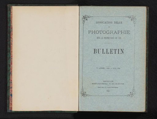 Association belge de photographie bulletin 7th year: 1880
