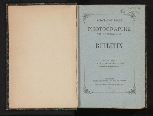 Association belge de photographie bulletin 11th year: 1884