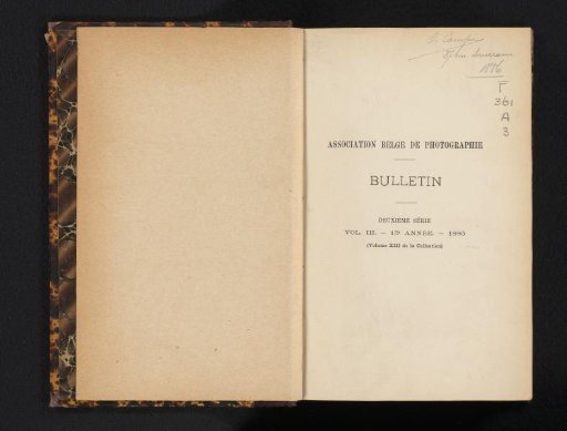 Association belge de photographie bulletin 13th year: 1886