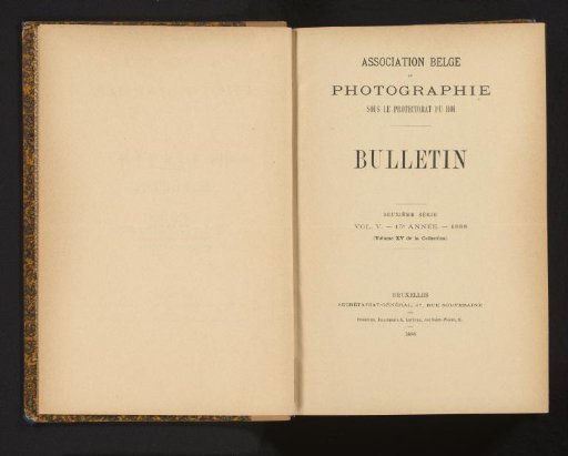 Association belge de photographie bulletin 15th year: 1888