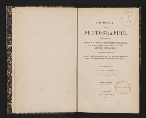 Journal for Photography, in the service of photographers, painters, lithographers, book printers, military personnel, engravers, and dilettantes in the art of photography