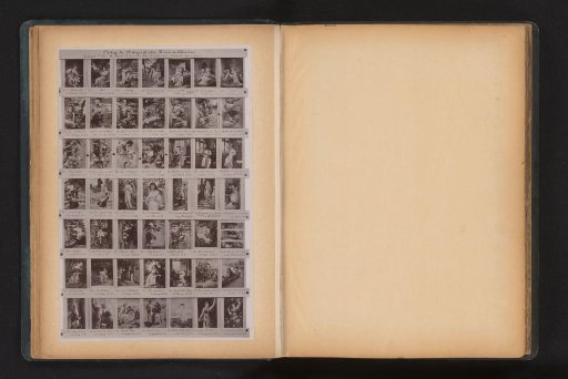 Photographic reproductions of 49 painted scenes with figures in a landscape or interior
