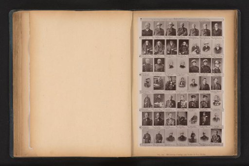 Portraits of German military officers, including Otto von Bismarck with his wife