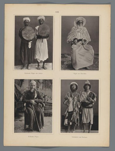 Four portraits of pilgrims and dervishes, at Jeddah