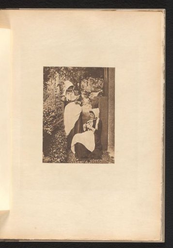 Two women, one with needlework and the other with a letter