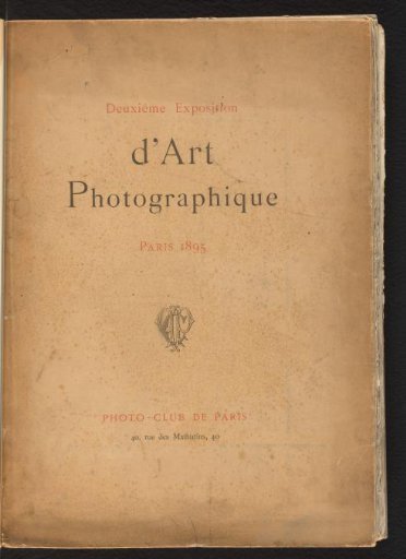 Second Exhibition of Photographic Art, Paris 1895