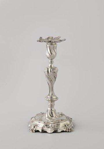 Candelabrum with leaf garlands along the twisted baluster stem