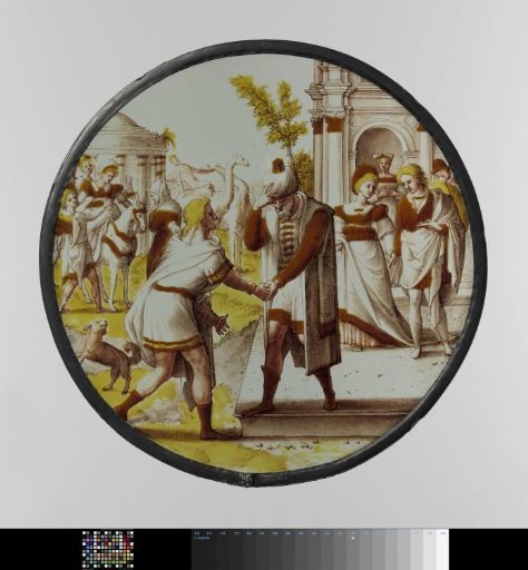 Pane with the Meeting of Tobias and His Blind Father