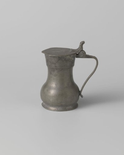Baluster-shaped tin ewer