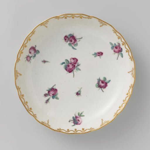 Bowl, painted with scattered roses