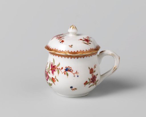 Cream pot, painted with 'Indian Flowers'