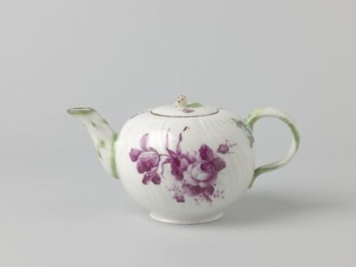 Teapot, painted with floral bouquets