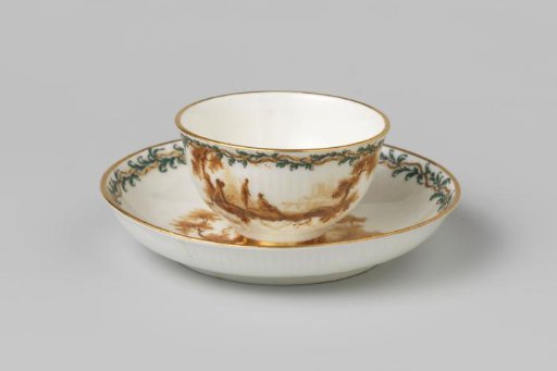Cup, painted with figures in landscapes