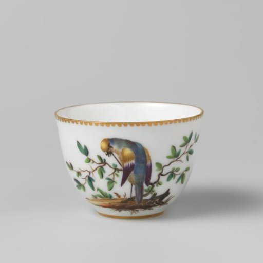 Head with a bush, bird, and straw flowers