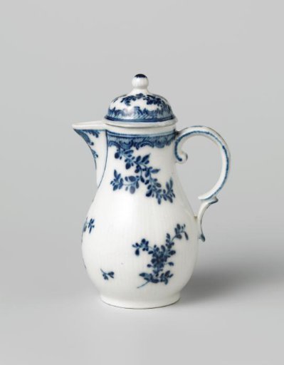 Milk jug, painted with flower sprigs