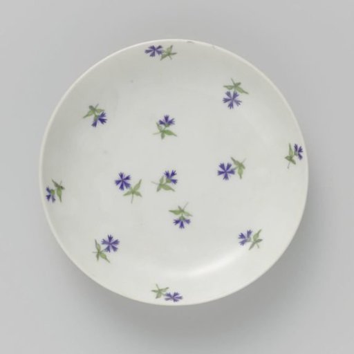 Plate, painted with cornflowers