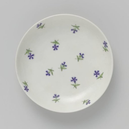 Plate painted with cornflowers