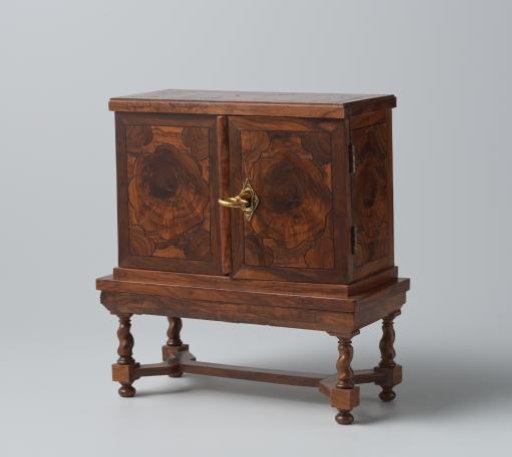 Cabinet veneered with olive wood and ebony