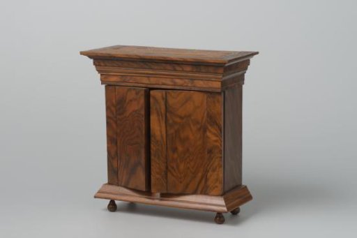 Cabinet with two doors, veneered with walnut