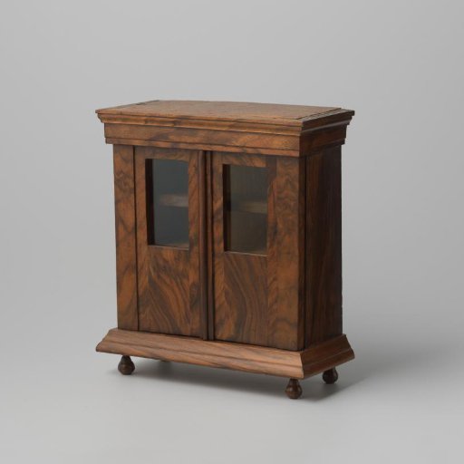 Cabinet with two doors, veneered with walnut