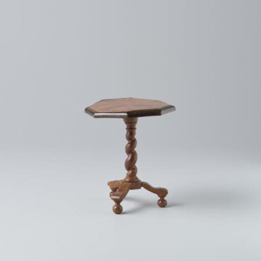 Gueridon with octagonal top in a star pattern