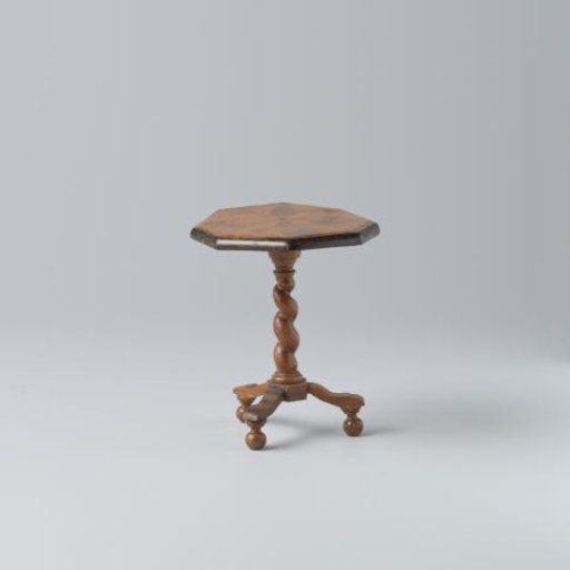 Gueridon with octagonal top in a star pattern