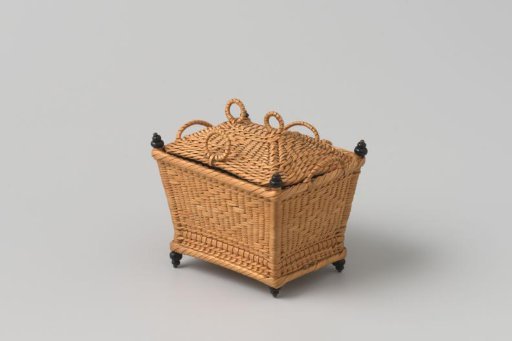 Diaper basket of woven willow twigs