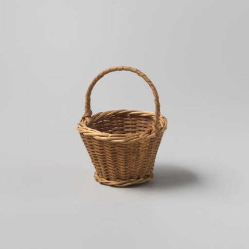 Handle basket made of round and split willow twigs