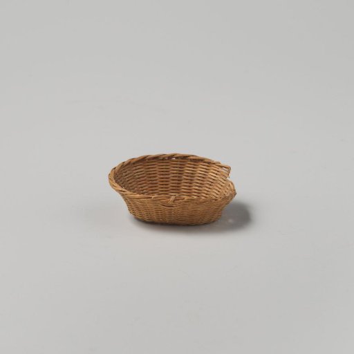 Basket made of reed, with raised rim