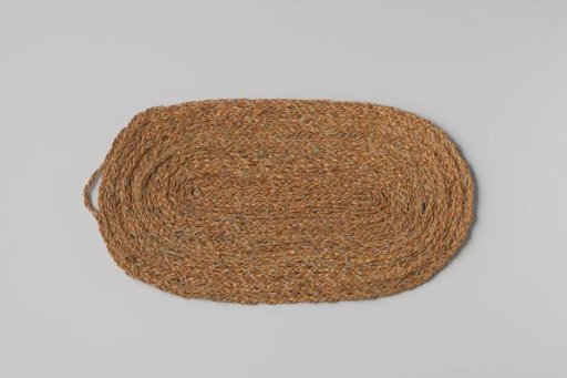 Floor mat, oval, of rush