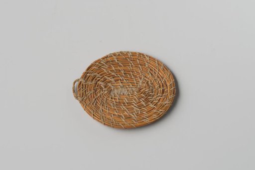 Floor mat, oval, of rush