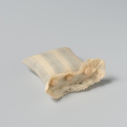 Cushion of blue linen and white cotton