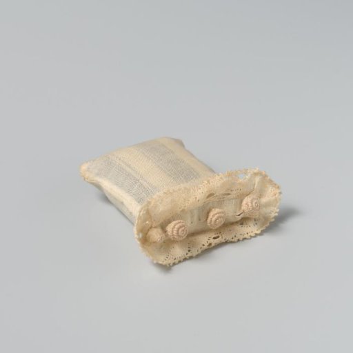 Cushion of blue linen and white cotton