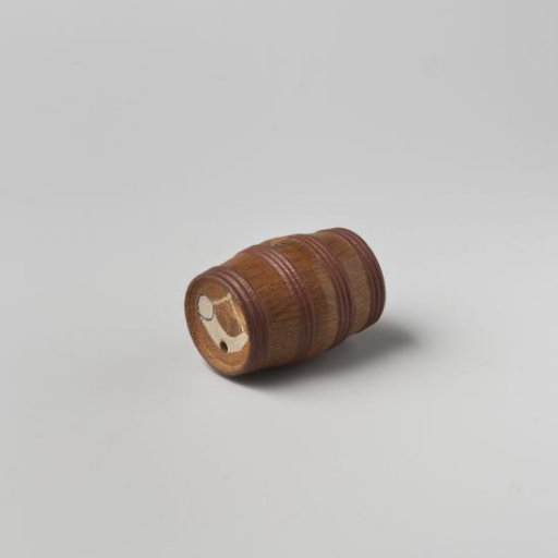 Beer cask of oak, painted with a horn
