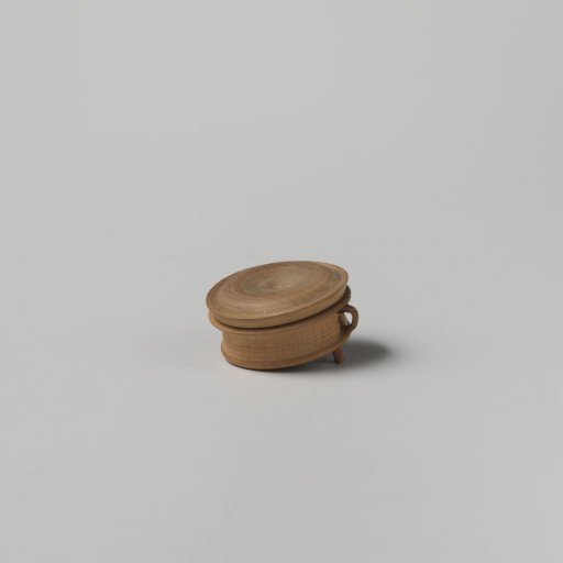 Pot with lid, turned from maple wood