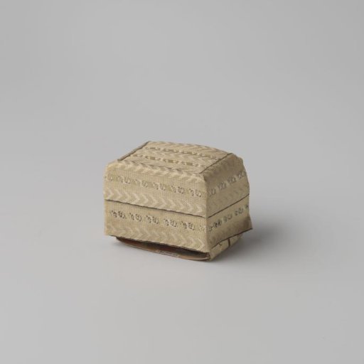 Half box of paper, covered with striped silk