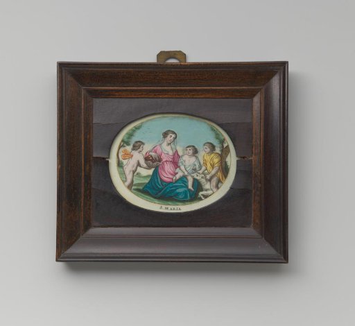 Print depicting Mary with Child, John the Baptist and an angel