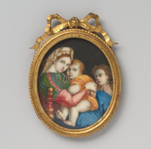 Painting depicting the Madonna della Sedia after Raphael