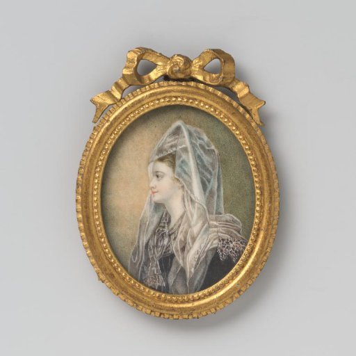 Painting depicting a woman with raised right arm