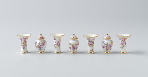 Seven-Part Cabinet, Painted with Flower Bouquets