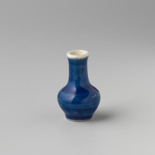 Miniature Bottle Vase with a Blue Glaze