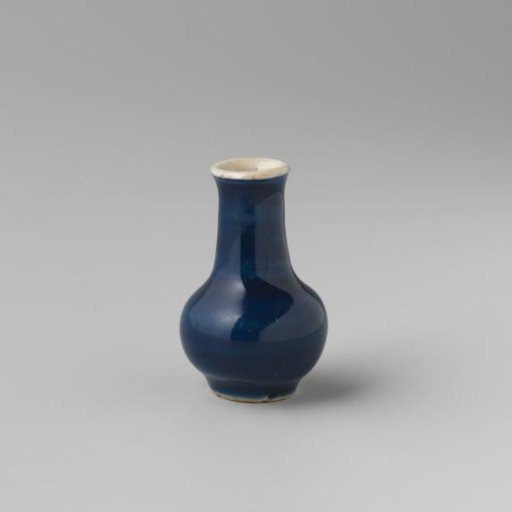Miniature Bottle Vase with a Blue Glaze