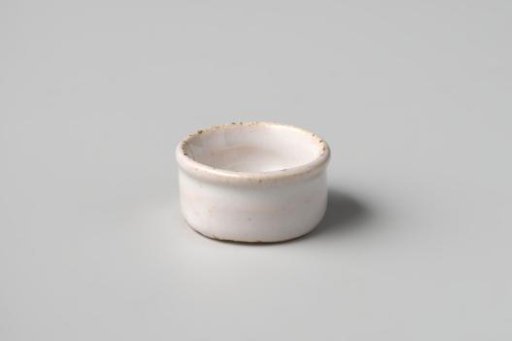 Bowl, cylindrical, with white glaze