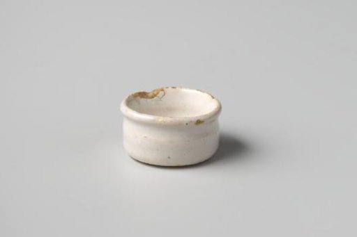Bowl, cylindrical, with white glaze